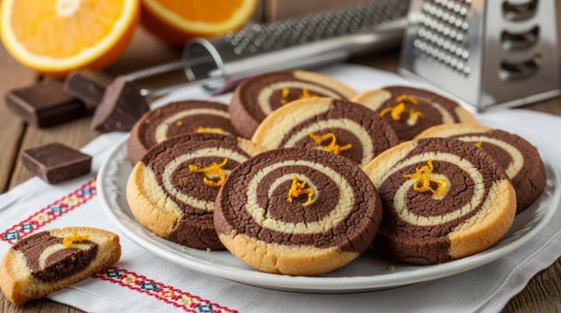 Marmorerade Småkakor med Apelsin och Choklad