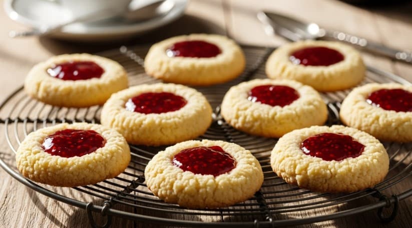 Småkakor med Syltetøy (Klassiska Hallongrottor)