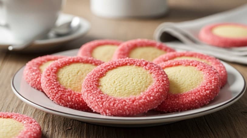 Småkakor med rosa kant