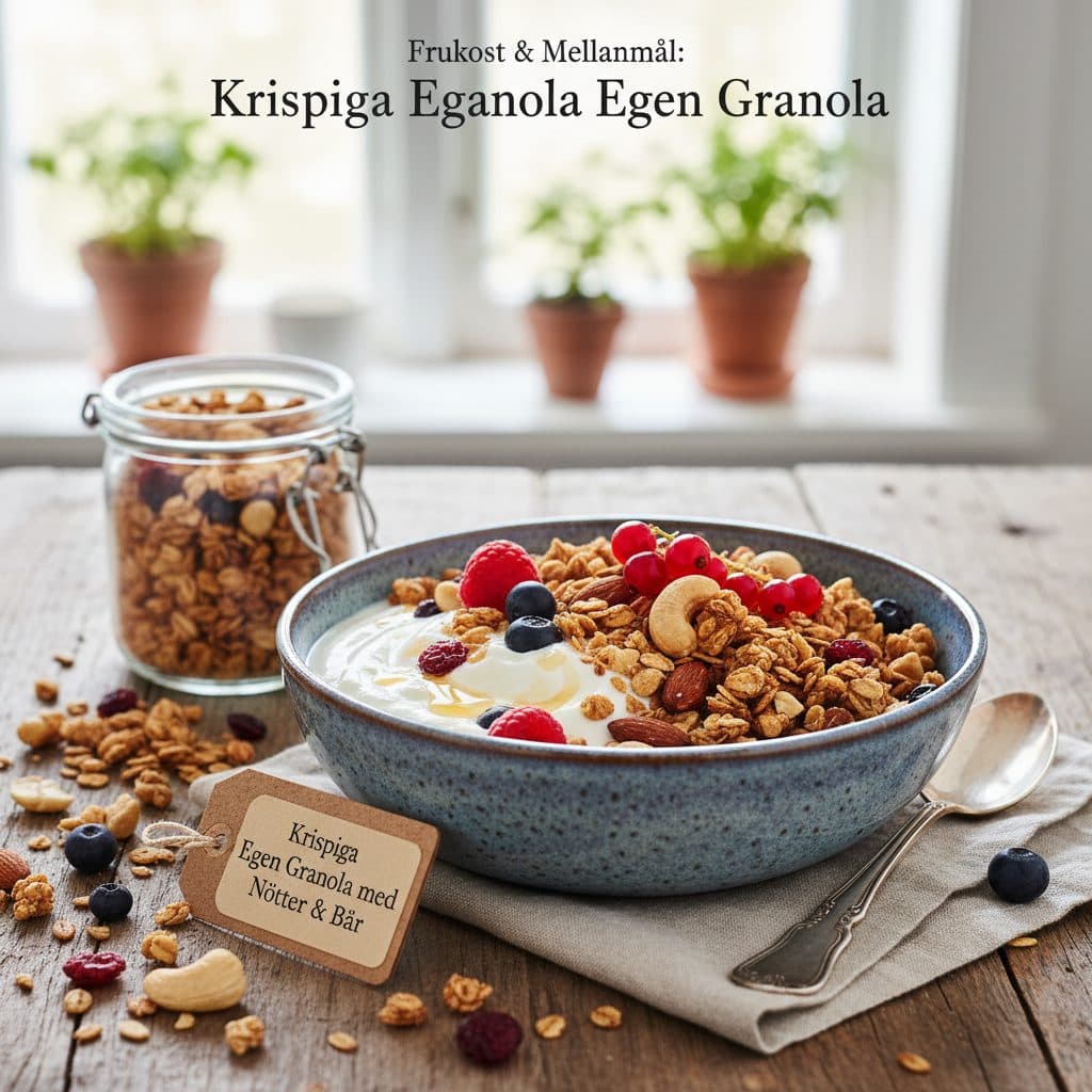 Krispiga Egen Granola med Nötter & Bär