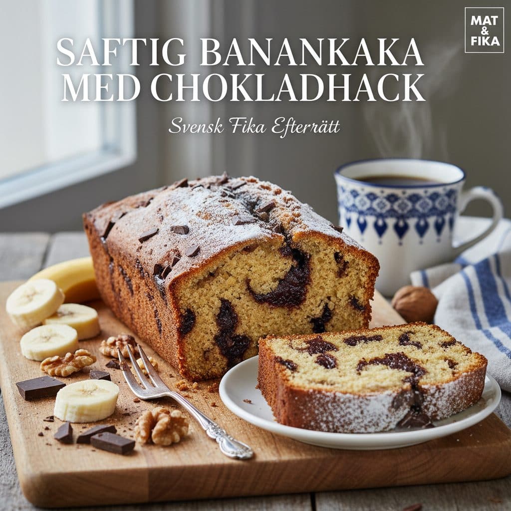 Saftig Banankaka med Chokladhack