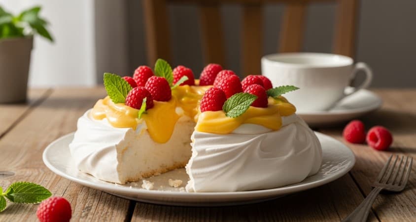 Pavlova med lemoncurd