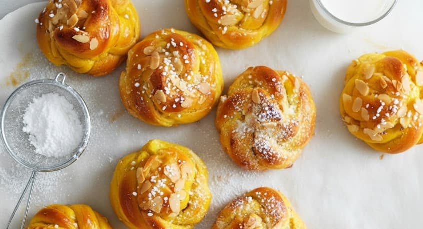 Saffransbullar med Mandelmassa