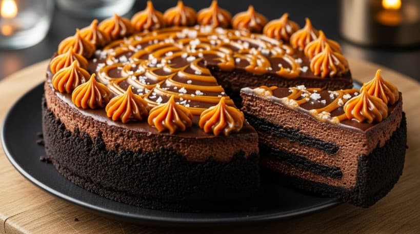 Chokladcheesecake med kolaswirl